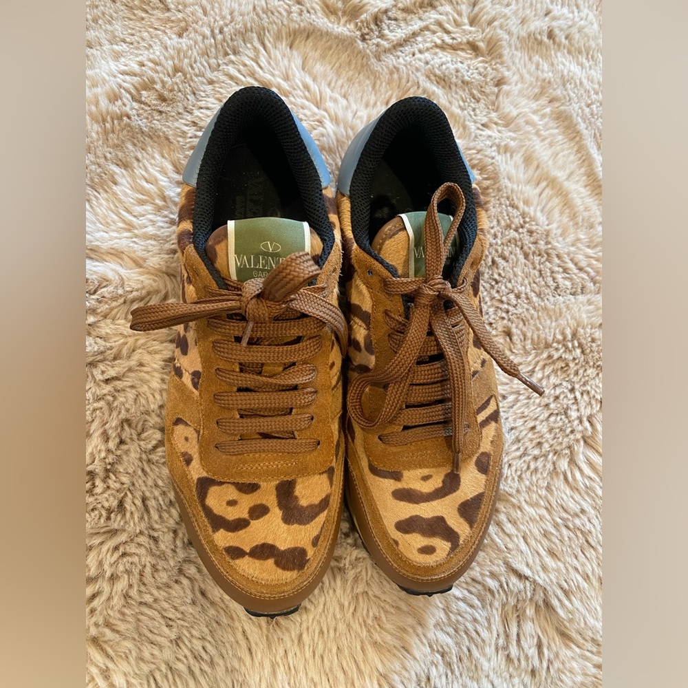 Valentino rock stud leopard print sneakers size 7 Eu 37 1/2 - Picture 4 of 16